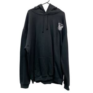 Buck Wear Men's USA Flag Hunting Deer Embroidered Black Pullover Hoodie XXXL